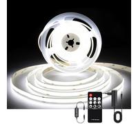 AXMOTUT COB LED strip 3 m, Cool White 6000 K, 24 V 320 LEDs/M Dimmable with RF Remote Control and Power Supply, CRI90 for Home Party Decoration, DIY