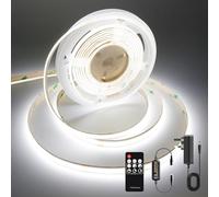 AXMOTUT COB LED Strip Lights 2m, 6000K Daylight White Dimmable LED Strip, 640 LEDs Super Bright DC24V LED Light Strip CRI90+ with RF Remote and UKCA Power Supply for DIY Home Decoration