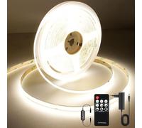 AXMOTUT LED Strip 3 m, COB LED Strip Natural White 4000 K, LED Light Strip 24 V 320 LEDs/M, Dimmable LED Strip 3 m with RF Remote Control and Power Supply, CRI90 for Home Party Decoration, DIY