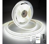 AXMOTUT White COB LED Strip Light, Dimmable 7.5m LED Light, 6000K Daylight White 2400 LEDs High Lumen COB Tape Lights CRI 90+ with RF Remote and UKCA Power for Bedroom,Kitchen,DIY Home Decoration