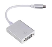 AXMQILY Plug and Play USB3.1 Type C to VGA Adapter Cord, Silver | Portable Female to Female Connector Cord for Connecting Computers to VGA Devices and Projectors