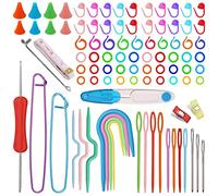 Axmru 91 Pcs Crochet Accessories Knitting Accessories Kit with Knitting Stitch Markers Stitch Holders and Cable Needles for Knitting