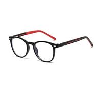 AXNKDH Blue Light Glasses Kids Teens, Anti Blue Light with Black Frames Red Temples, Suitable for Games TV Mobile Phones