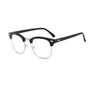 AXNKDH Unisex Blue Light Blocking Glasses, Clear Lens Square Full Rim Frame, Lightweight Anti Glare Eyewear for Computer Gaming Office Digital Screen Use, Adults Only Black Fashion Glasses 52-22-135