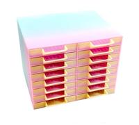 AXNSATRE 16Pcs Rhinestone Tray Storage Rack Set Large Capacity Diamond Painting Storage Tray Stackable Drilling Disc Rack for DIY Crafts Rhinestones Sorting Trays (Gradient Color)