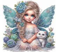 AXNSATRE 5D Special Shape Diamond Art Kits for Beginners, Crystal Rhinestones Diamond Painting for Home Wall Decoration Gift (Elf Girl) 30x30cm