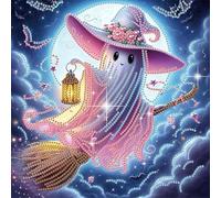 AXNSATRE 5D Special Shape Diamond Art Kits for Beginners, Crystal Rhinestones Diamond Painting for Home Wall Decoration Gift (Halloween Ghost) 30x30cm