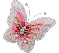 AXNSATRE Brooches Embroidery Kit, Hand Embroidery Kit for Beginners, Embroidery Kits for Adults, Embroidery Starter Kit with Embroidery Patterns, Embroidery Hoop (Rose Pink Butterfly)
