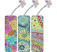 AXNSATRE Diamond Art Bookmarks Kits for Adults,DIY Small Diamond Painting Bookmark, 5D Diamonds Dot Craft Making for Book Lovers(3Pcs Mandalas-24)
