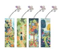 AXNSATRE Diamond Art Bookmarks Kits for Adults,DIY Small Diamond Painting Bookmark, 5D Diamonds Dot Craft Making for Book Lovers (4pcs The Wizard of Oz)