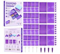AXNSATRE Diamond Art Sorting Tray Flip Cover Funnel Drill Plate ABS (16pcs