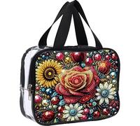 AXNSATRE Diamond Painting Coin Purse Pouch DIY Diamond Art Clutch Change Holder Wallet Change Purse 5D Diamond Art Bags for Adults Women Craft (Fashion Bag Makeup Bag Gem Rose)