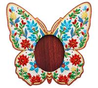 AXNSATRE DIY Diamond Painting Picture Frame Kits, Special Shape Diamond Art Painting Frame for Bedroom Table Home Decor, Tabletop Display Photo Frame Suitable for Photos (Butterflies)
