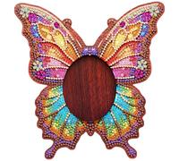 AXNSATRE DIY Diamond Painting Picture Frame Kits, Special Shape Diamond Art Painting Frame for Bedroom Table Home Decor, Tabletop Display Photo Frame Suitable for Photos (Butterfly-3)