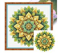 AXNSATRE Mandala 11CT DIY Stamped Cross Stitch Kit 40x40cm for Adults