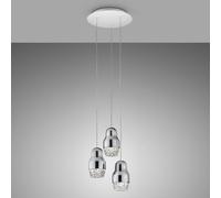 Axo Light Chrome-coloured LED hanging light Fedora 3-bulb