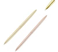 AXOBOG 2-Piece Rose Gold Calligraphy Pen Set for Weddings, Elegant Hollow Round Pen Holder with Ink for Signing, Luxury Guest Book Pen Set for Wedding Ceremony, Anniversary, Bridal Shower Gift