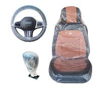 AXOBOG 30 Pack Premium Transparent Plastic Car Seat Covers, Heavy-Duty Waterproof & Dustproof Protectors for Car Seats, Steering Wheel and Gear Stick, Universal Fit for All Vehicle Types