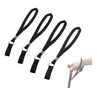 AXOBOG 4PCS Walking Stick Wrist Straps - Adjustable Black Wrist Loop for Walking Canes, Secure and Comfortable Walking Stick Accessories for Seniors and Mobility Support (Black)