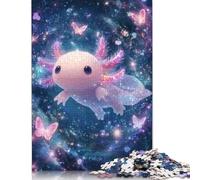 Axolotl 500 Pieces Wooden Jigsaw Puzzle Adults Fun Home Decoration Stress Relief Toy Education Game Toy Intellectual Game Challenge Educational 500pcs (52x38cm)