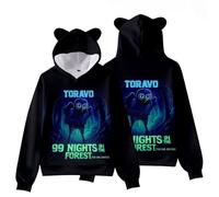 Axolotl 99 Nights In The Forest 3D Figure Printed Hoodie Kids Funny 99 Nights In The Forest Cat's Ear Shaped Sweatshirt (C,3-4years)