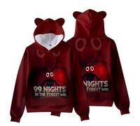 Axolotl 99 Nights In The Forest 3D Figure Printed Hoodie Kids Funny 99 Nights In The Forest Cat's Ear Shaped Sweatshirt (C06,3-4years)