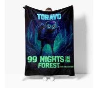 Axolotl 99 Nights In The Forest Blanket Boys Funny 99 Nights In The Forest Throws Blanket - Soft Lightweight Plush Cozy (C,L: 50in x 80in)