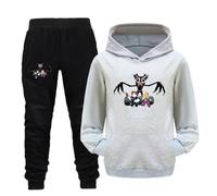 Axolotl 99 Nights In The Forest Sweatshirts Set for Boys Girls 99 Nights In The Forest Hoodies and Trousers Set for Kids (grey,9-10years)