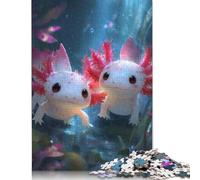 Axolotl Adults Fun 300 Pieces Wooden Jigsaw Puzzles Stress Relief Education Game Home Decoration Toy Intellectual Game Relaxation And Intelligence 300pcs (40x28cm)
