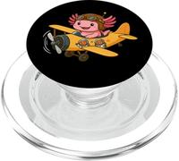Axolotl Aircraft Pilot Aviator Animal Lover Boys Girls Kids PopSockets PopGrip for MagSafe