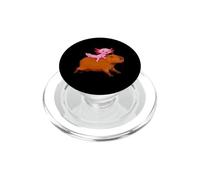 axolotl and capybara cuddling anime kawaii boys girls kids PopSockets PopGrip for MagSafe