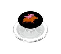 axolotl and capybara cuddling anime kawaii boys girls kids PopSockets PopGrip for MagSafe