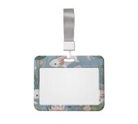 Axolotl and Lotus Work Badge Protective Shell Horizontal Sliding Type with Transparent Window