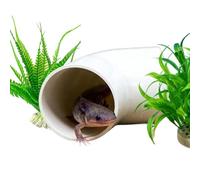Axolotl Aquarium Accessories Set,Decorative Small Habitat,Three Piece Aquarium Axolotl Rest Cave Tunnel | for Betta, Gecko, Catfish, Clown Fish, Crab, Dwarf Shrimp, Sunbathing, Breeding and Rest