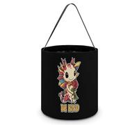 Axolotl Be Kind Autism Halloween Tricking Or Treating Bucket Funny Party Favor Tote Bag for Candy Gifts Travel