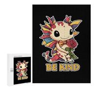 Axolotl Be Kind Autism Stylish Adults Jigsaw Puzzle Funny Wooden Educational Game Art Home Decor
