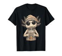 Axolotl Beanie and Iced Coffee Value Graphic T-Shirt, Men, Black, M