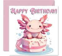 Axolotl Birthday Cards, Animal Cake
