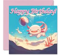 Axolotl Birthday Cards, Beach Ball