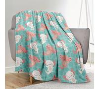 Axolotl Blanket Axolotl Gifts for Girls Boys Soft Fleece Cozy Warm Flannel Lap Throw Blanket for Toddler Kids Adults Couch Bed Cute Quilt, Green 40"X50"