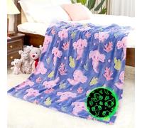 IMUKU Axolotl Blanket for Girls - Axolotl Gifts Toys for 2 3 4 5 6 7 8 9 10 Year Old Girls Boys - Glow in The Dark Salamander Blanket Christmas Birthday Presents for Toddlers Teens Couch Bed 50"x 60"