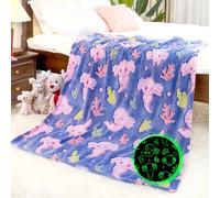 Axolotl Blanket Glow in The Dark Animal Throw Blanket Soft Cozy Salamander Fleece Bedding Blanket Cute Axolotl Fish Gifts for Kids Boys Girls Teens