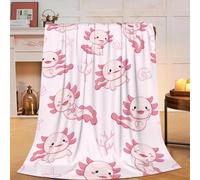 Axolotl Blanket Super Cozy Soft Pink Axolotl Throw Blanket Warm Plush Fluffy Axolotl Stuff Gifts for Women Girls Fleece Flannel Gift Blankets for Kids Adults 50"X40"