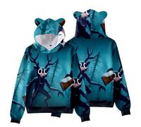 Axolotl Boys 99 Nights In The Forest 3D Figure Printed Sweatshirt Kids Funny 99 Nights In The Forest Cat's Ear Shaped Hoodie (E,13-14years)