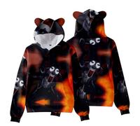Axolotl Boys 99 Nights In The Forest 3D Figure Printed Sweatshirt Kids Funny 99 Nights In The Forest Cat's Ear Shaped Hoodie (C,7-8years)