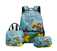 Axolotl Boys Wobbly Life Backpack Kids Wobbly Life Backpack Lunch Box Pencil Case 3Pcs Set Casual Daypacks - L Size/17in (3pcs,C13)