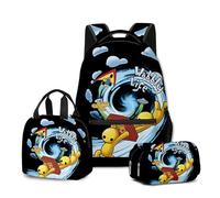 Axolotl Boys Wobbly Life Backpack Kids Wobbly Life Backpack Lunch Box Pencil Case 3Pcs Set Casual Daypacks - L Size/17in (C07,3pcs)