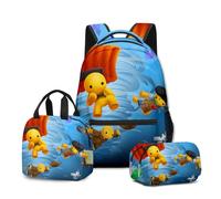 Axolotl Boys Wobbly Life Backpack Kids Wobbly Life Backpack Lunch Box Pencil Case 3Pcs Set Casual Daypacks - L Size/17in (C02,3pcs)