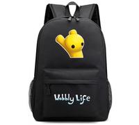 Axolotl Boys Wobbly Life Backpack Kids Wobbly Life Large Capacity Laptop Backpack Travel Backpacks (Black,1pcs)