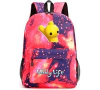 Axolotl Boys Wobbly Life Backpack Kids Wobbly Life Large Capacity Laptop Backpack Travel Backpacks (Starry Red,1pcs)